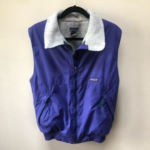 Patagonia Blue Nylon Fleece Lined Vest - Size M